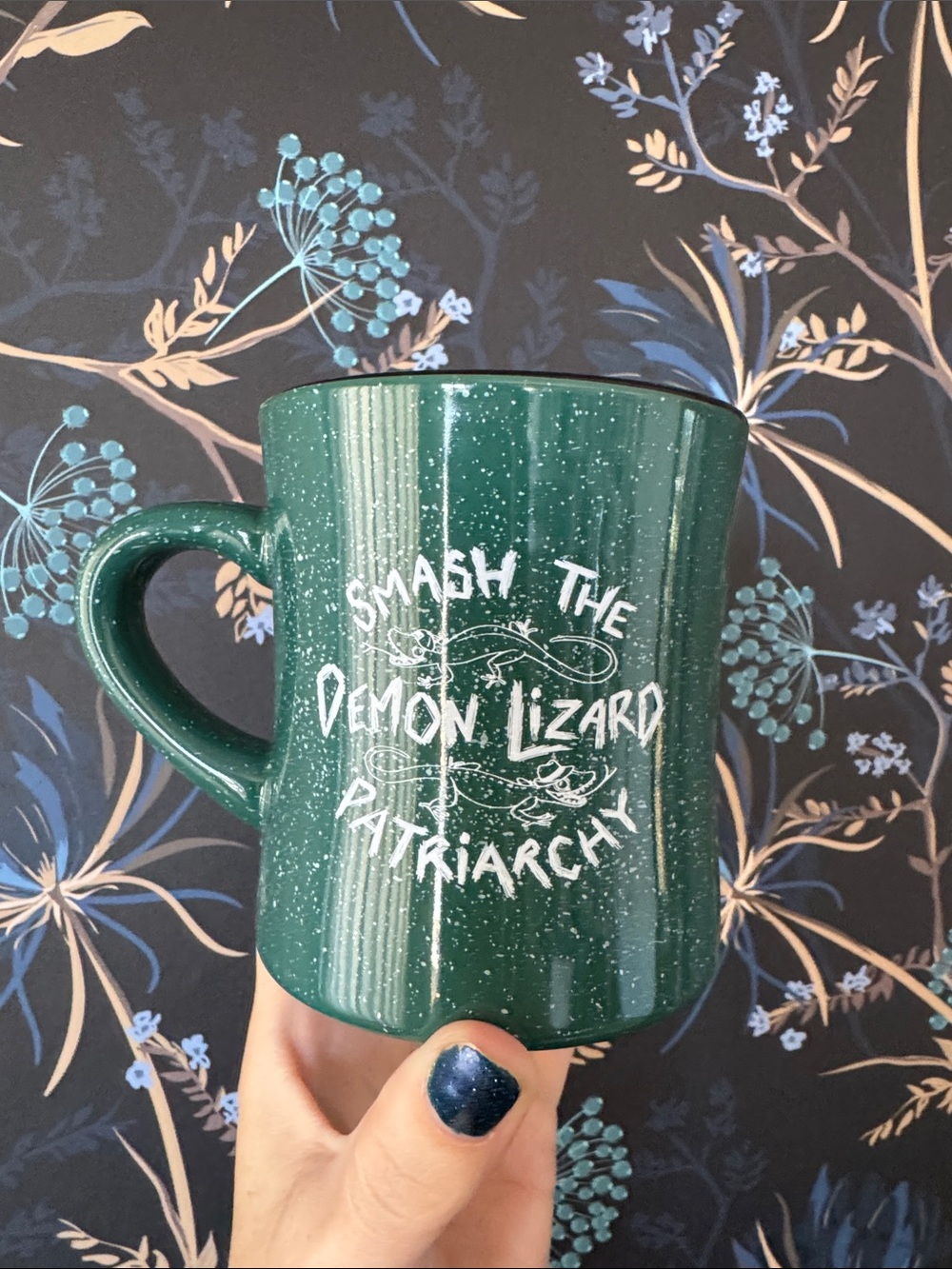 Buffering the Vampire Slayer “Smash the Demon Lizard Patriarchy” diner mug - EUC